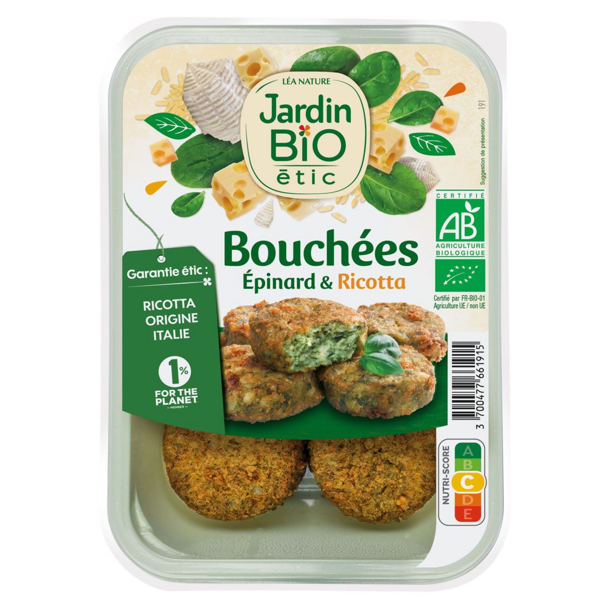Spinach Ricotta Bites 180g - Jardin Bio Etic